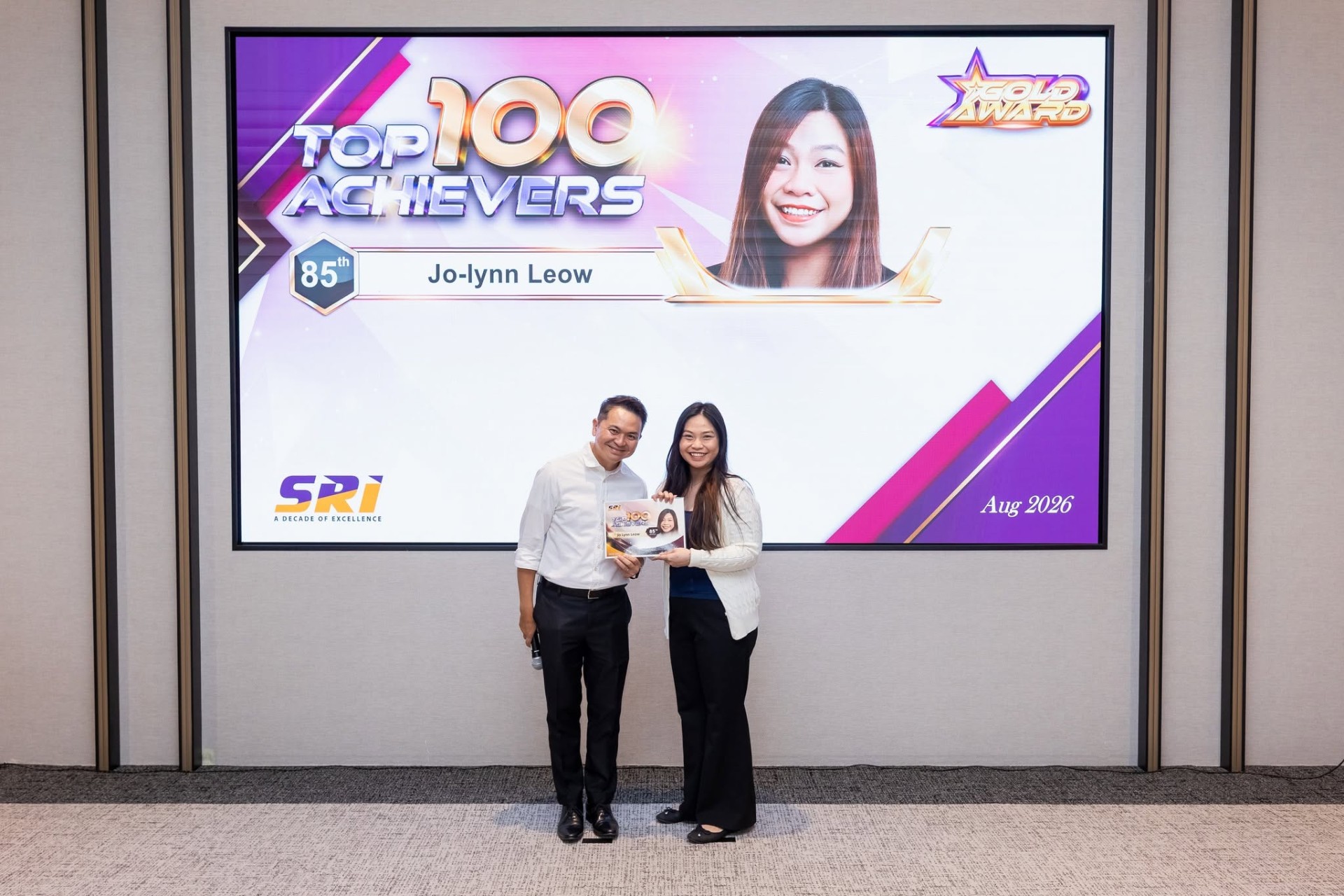 Singapore Realtors Inc | SRI - Top Achievers Monthly Awards - Aug'26 | Jo-Lynn Leow